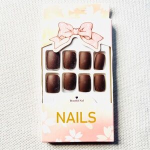 Beautiful Chocolate Brown Nail Set - New in Box